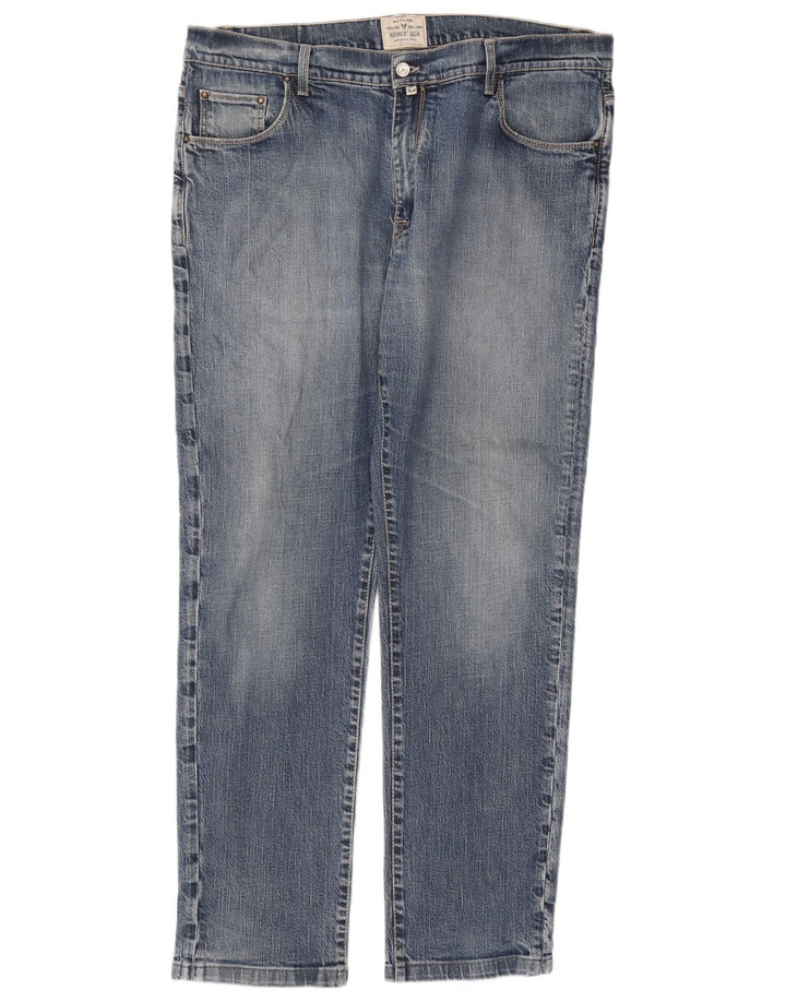 Jeans retos masculinos Avirex W42 L32 algodão azul