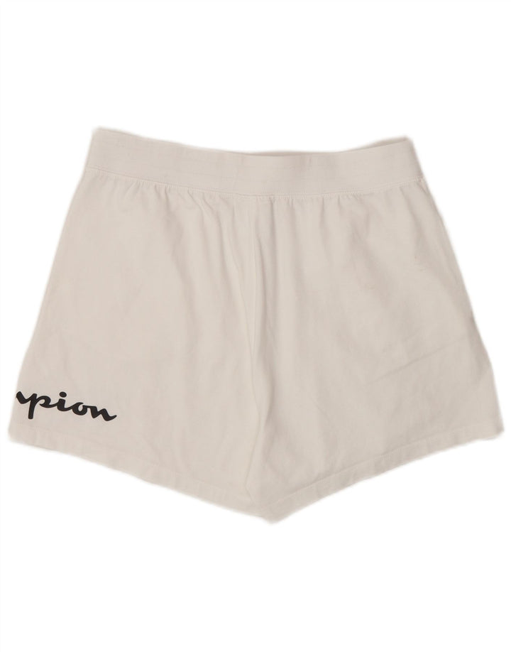 Shorts esportivos gráficos femininos Champion UK 12 médio branco
