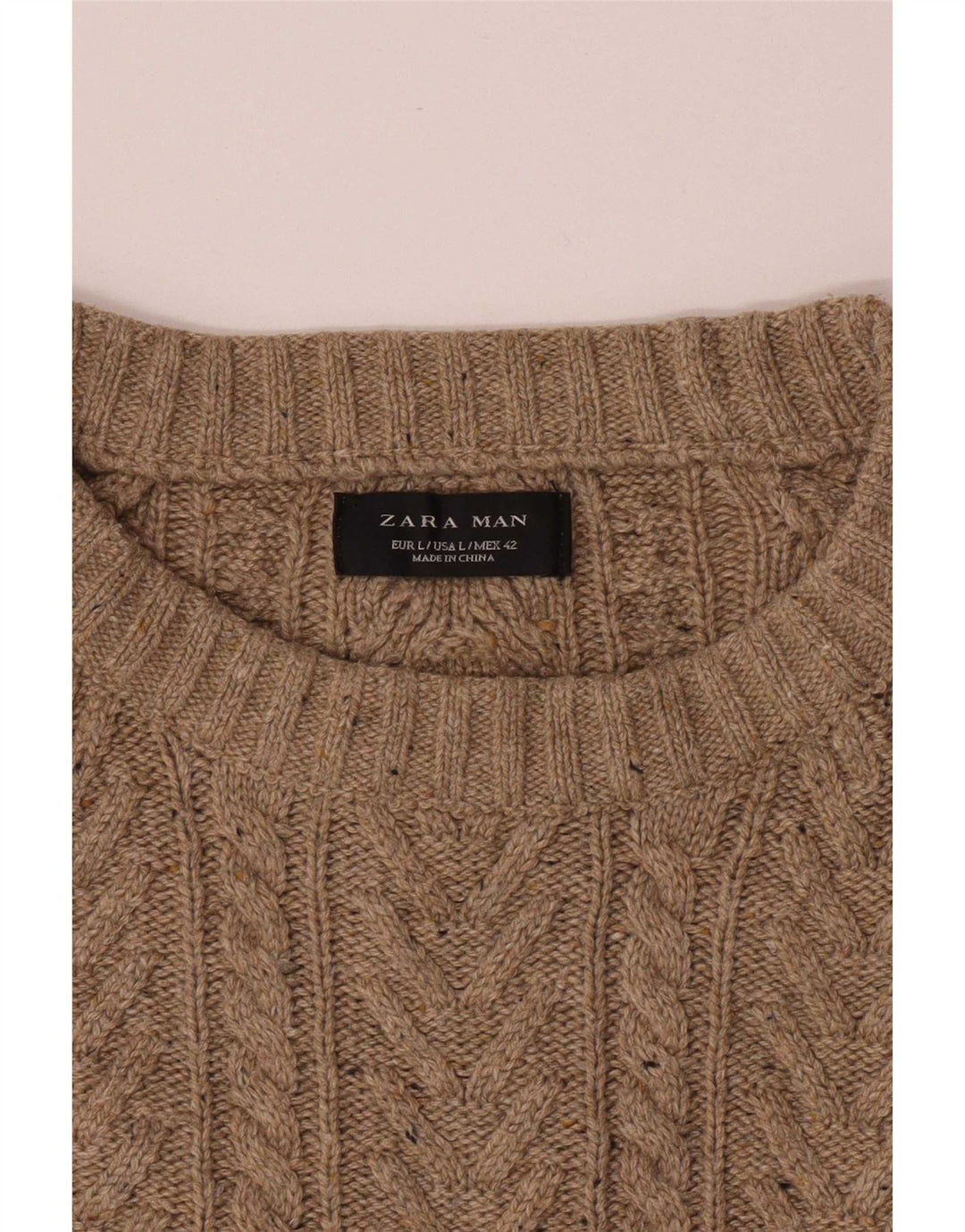 Zara Suéter masculino com gola canoa grande bege