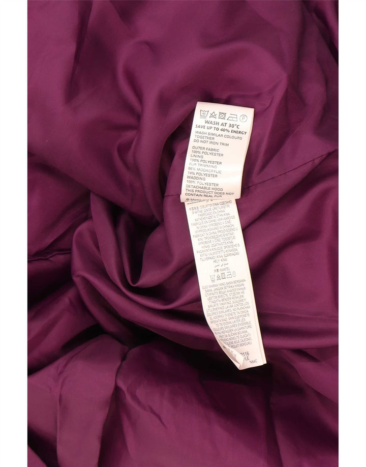Jaqueta corta-vento feminina Marks & Spencer Reino Unido 16 grande poliéster roxo