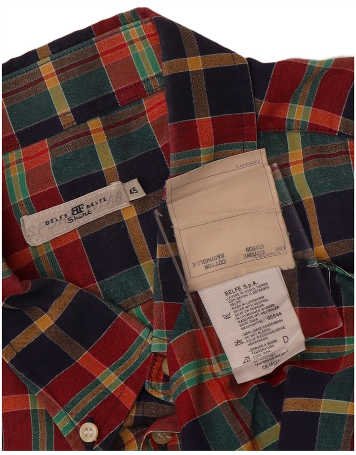 Belfe & Belfe Camisa masculina de manga curta tamanho 45 XL algodão xadrez multicolorido