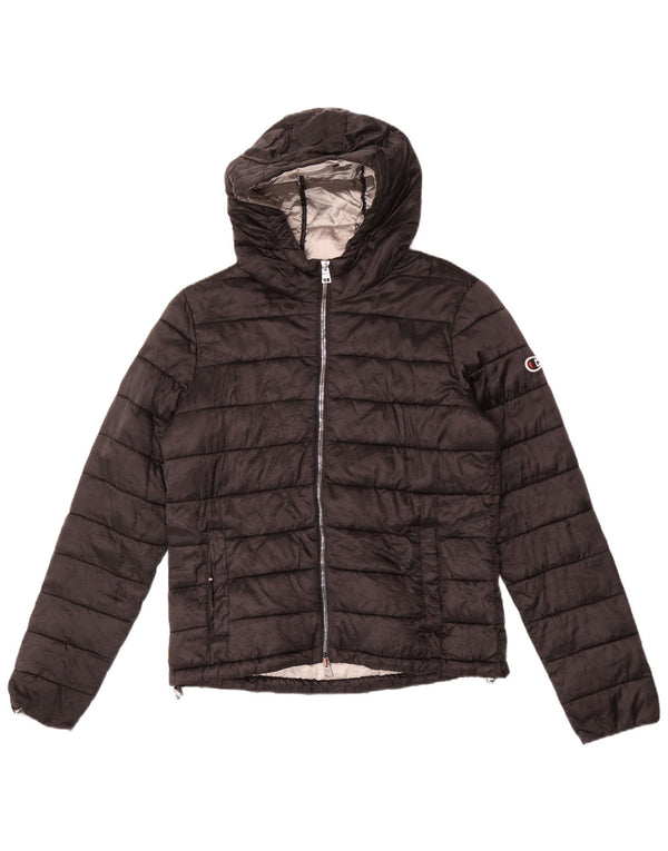 Jaqueta feminina acolchoada com capuz Champion UK 18 XL preta poliamida
