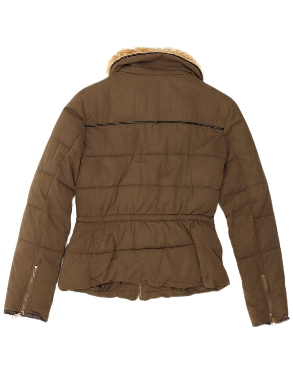 Jaqueta acolchoada feminina Zara UK 6 XS Caqui