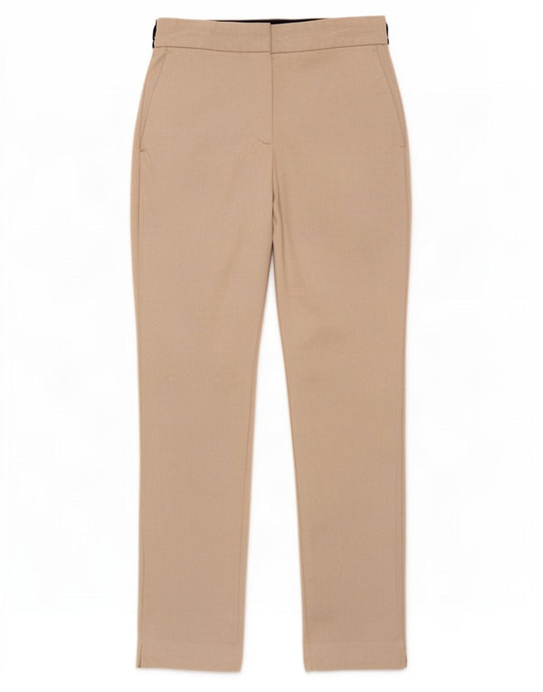 Zara Calça Chino Feminina Slim Médio W28 L26 Bege Colourblock Poliéster