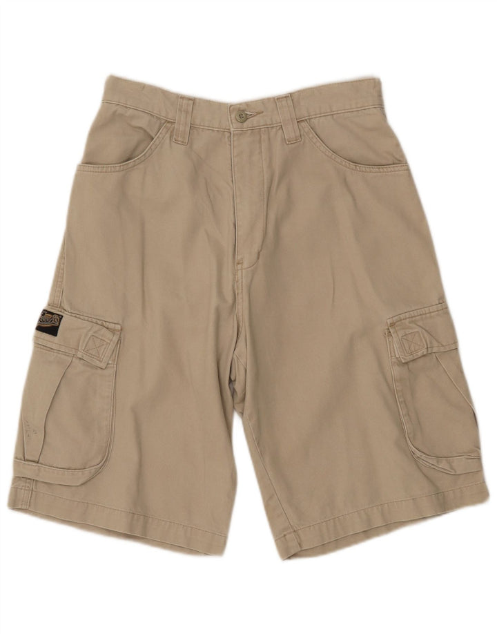 FREEGO Mens Cargo Shorts W30 Algodão Bege Médio