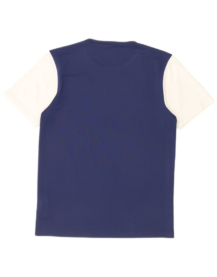 Adidas Mens Graphic T-Shirt Top Pequeno Azul Marinho Colorblock Poliéster