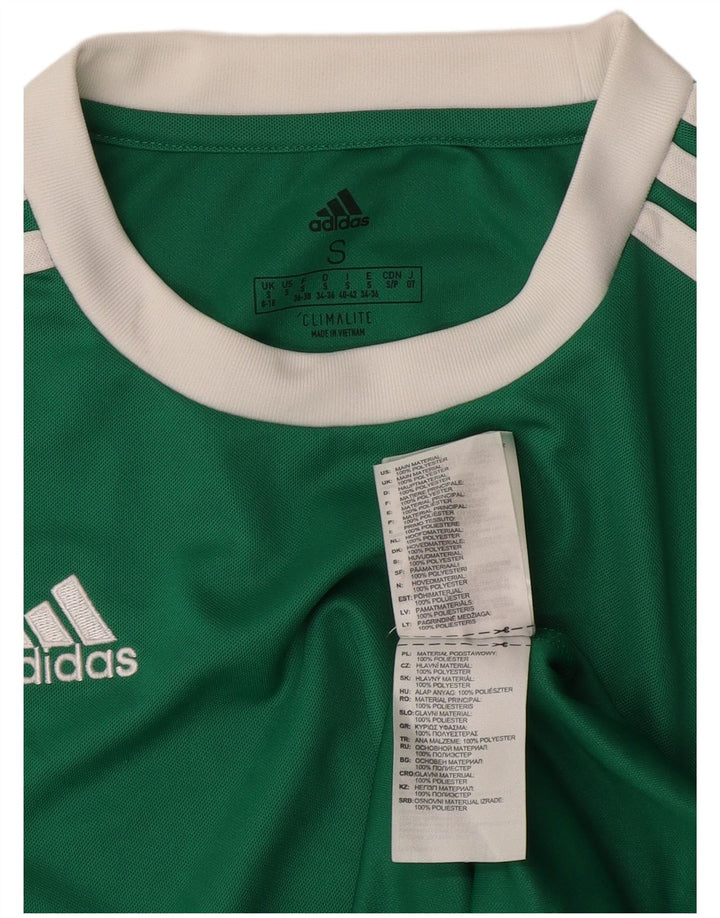 Adidas Womens Climalite T-Shirt Top UK 8/10 Pequeno Verde Poliéster