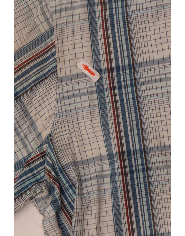 Camisa masculina de manga curta Carhartt grande algodão xadrez azul
