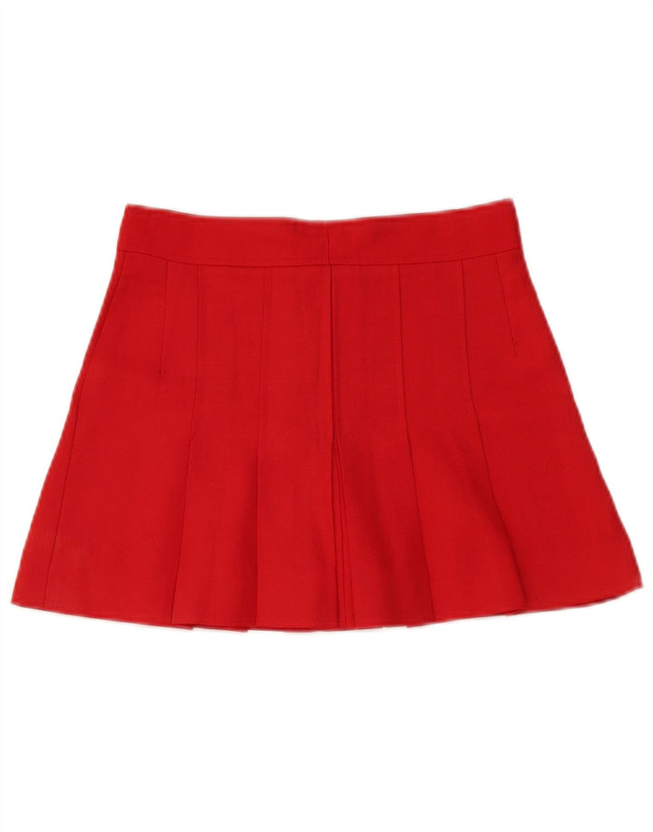 Mini saia evasê feminina vintage W28 vermelho médio