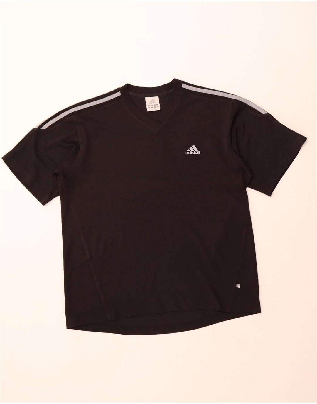 ADIDAS Mens T-Shirt Top UK 42/44 Large Black Polyester