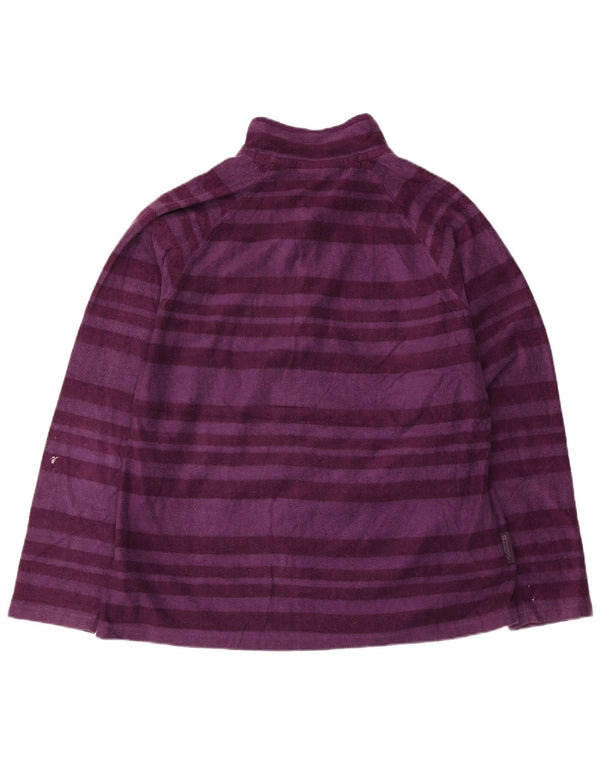 Suéter de lã feminino Mountain Warehouse com zíper e gola UK 20 2XL roxo listrado