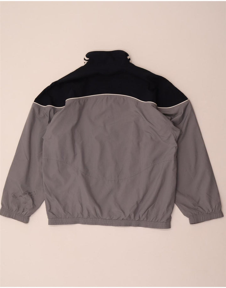 Adidas Mens Tracksuit Top Jacket UK 38/40 Cinza Médio Colourblock Poliéster