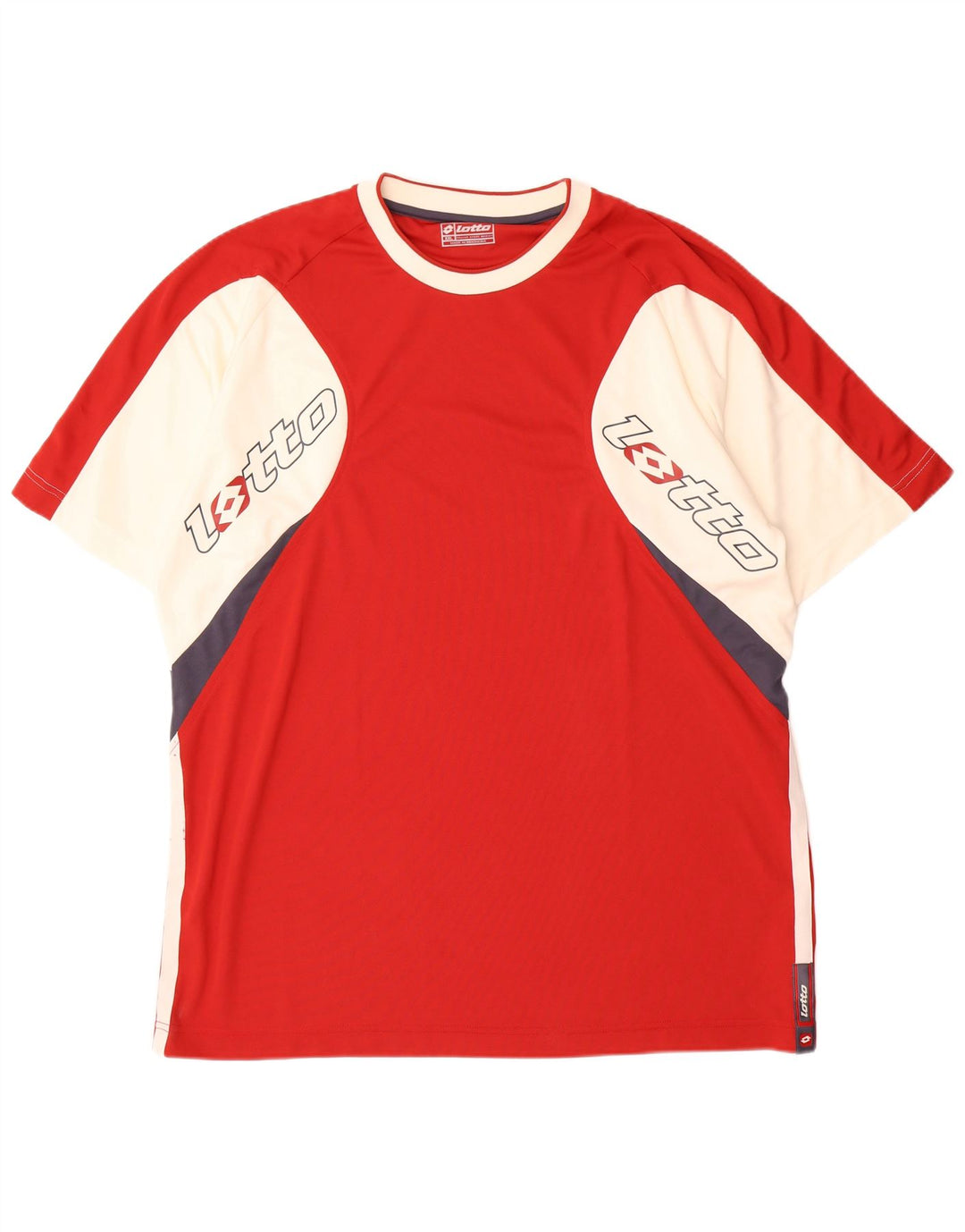 Camiseta gráfica masculina Lotto Top 2XL poliéster colorblock vermelho