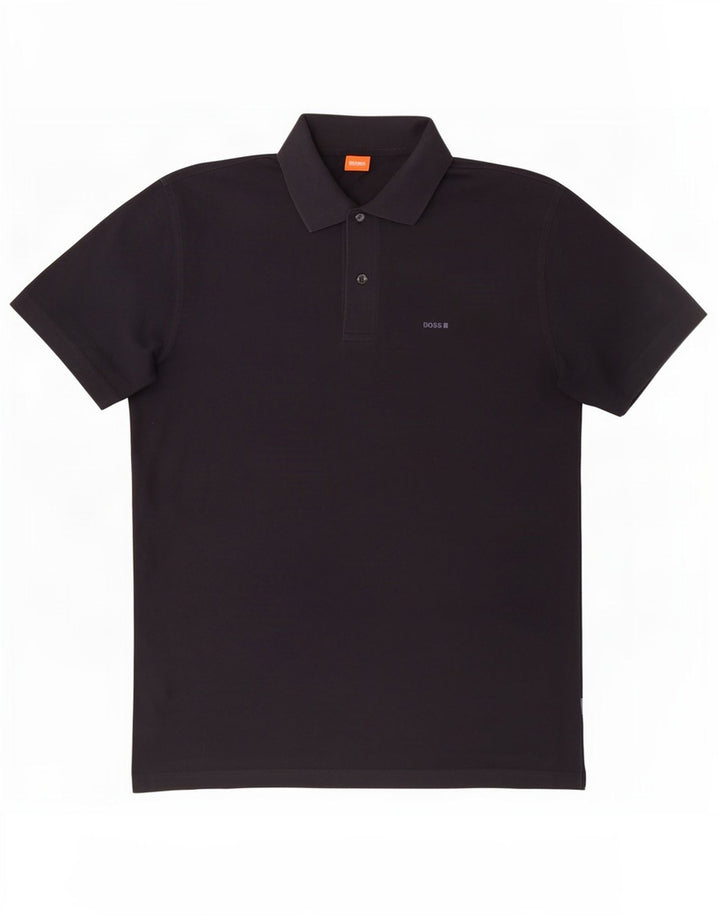 Camisa polo masculina Hugo Boss grande algodão azul marinho