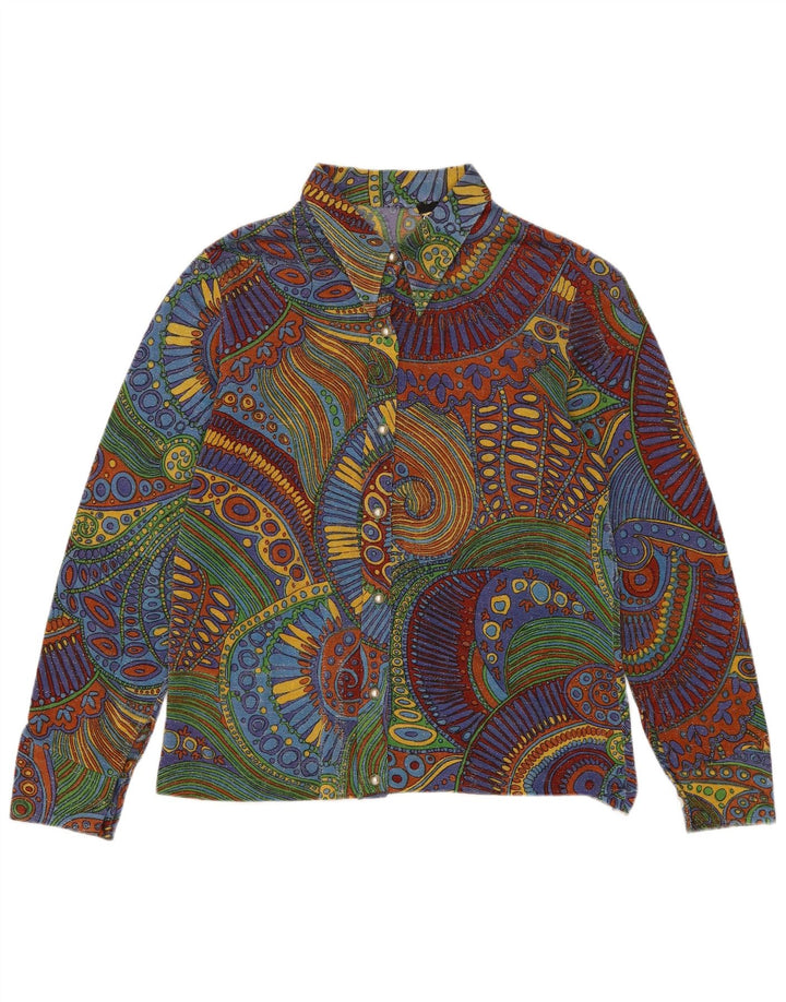 Blusa feminina VINTAGE IT 50 XL multicolorida geométrica