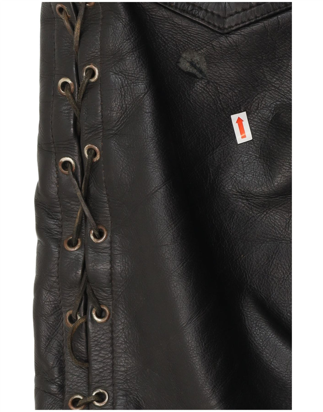 Calça masculina de couro reta VINTAGE W30 L30 preta