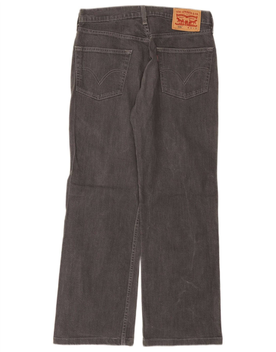Calça jeans masculina Levi's 506 Straight W32 L28 cinza algodão