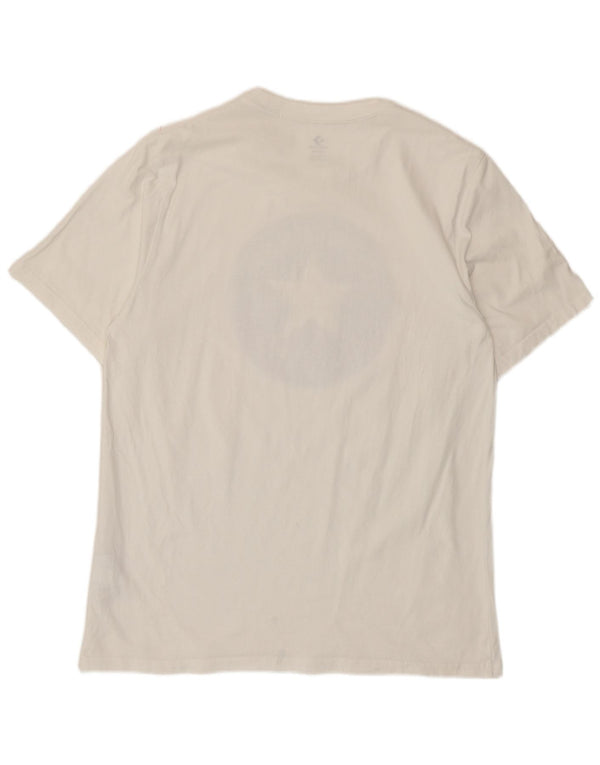 Converse Mens Graphic T-Shirt Top Grande Algodão Branco