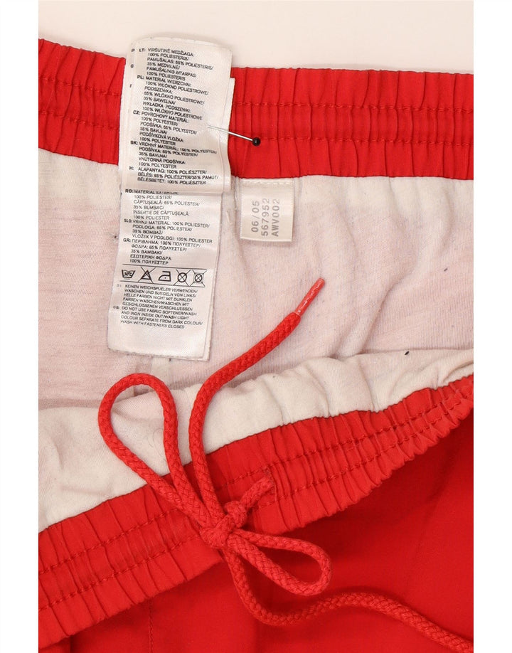 Calças de treino masculinas Adidas UK 44/46 poliéster vermelho grande