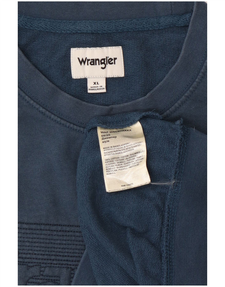 Moletom gráfico masculino WRANGLER Jumper XL azul algodão