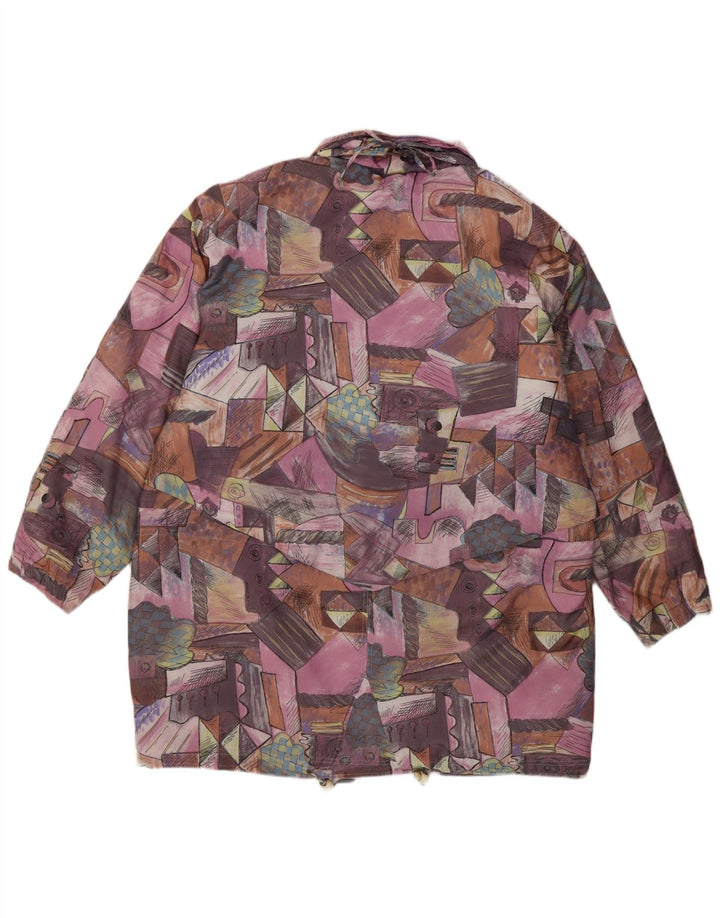 Jaqueta utilitária feminina vintage folgada UK 18 XL patchwork multicolorido