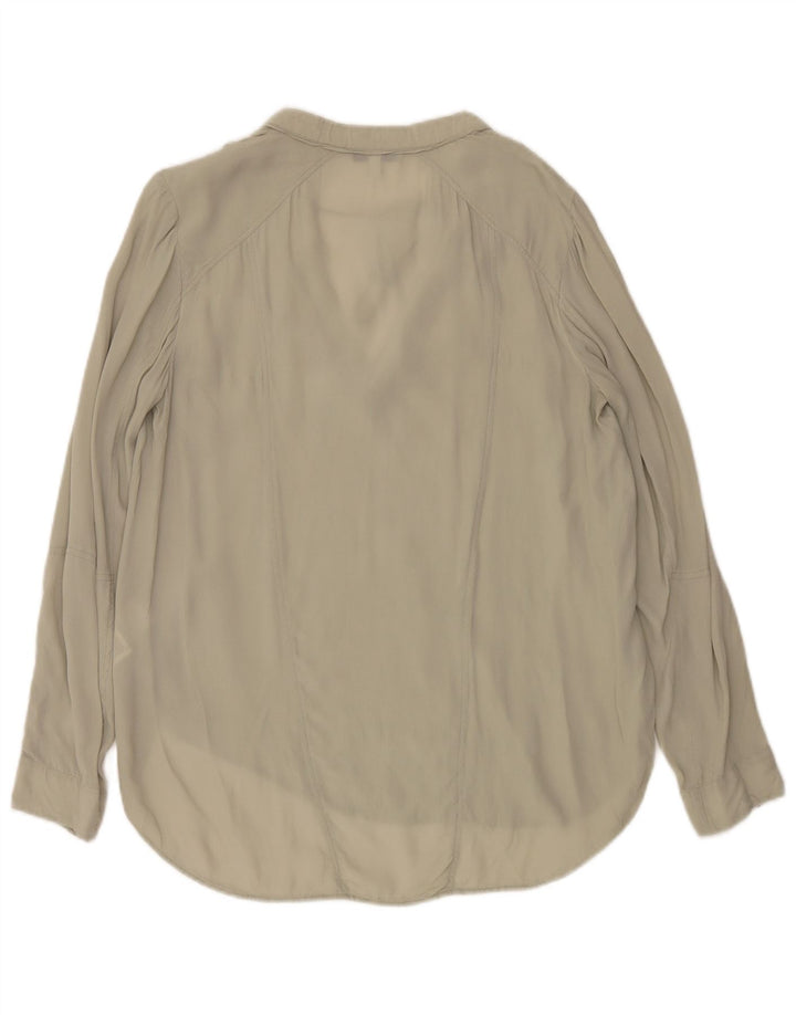 Blusa feminina Reiss Oversized Top UK 8 pequena viscose verde