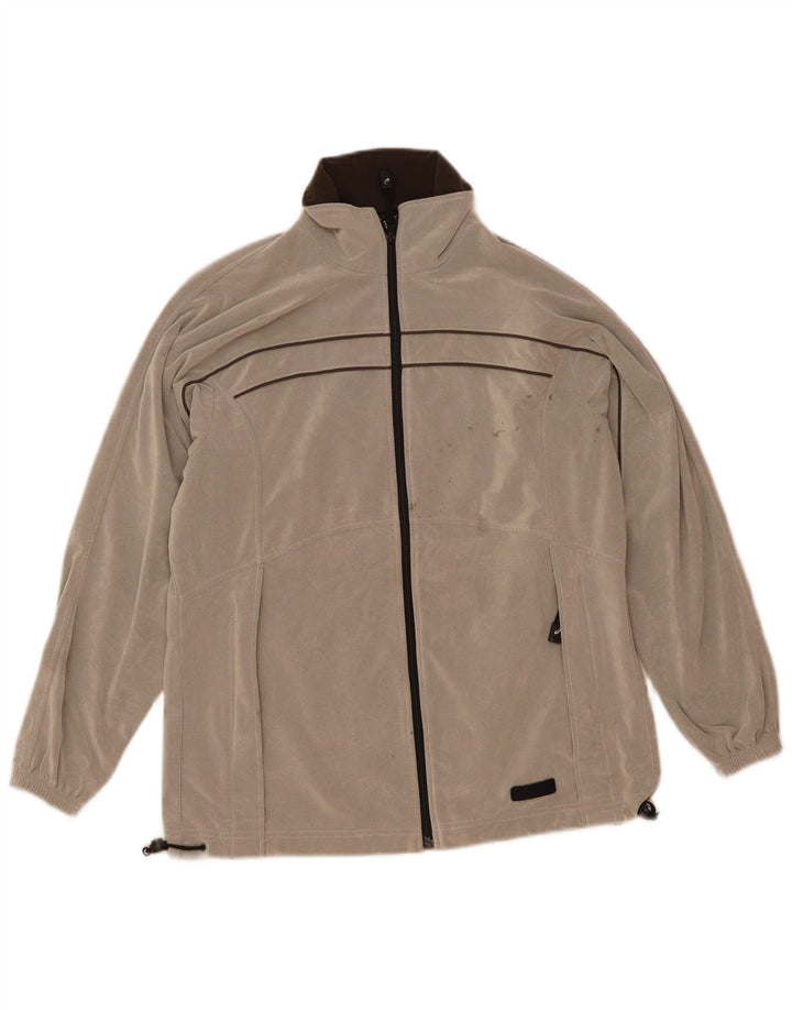 Asics Mens Tracksuit Top Jacket Médio Cinza Listrado