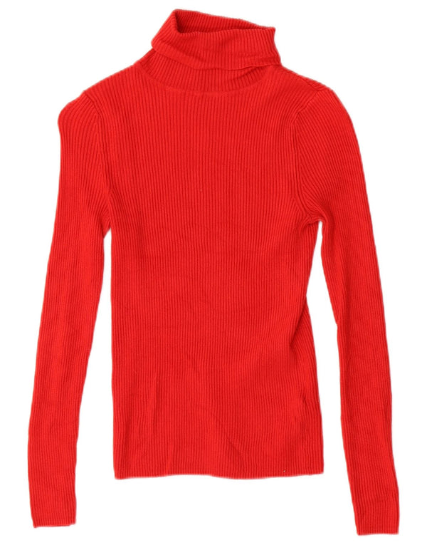 Top feminino Marks & Spencer manga comprida Reino Unido 8 viscose vermelha pequena