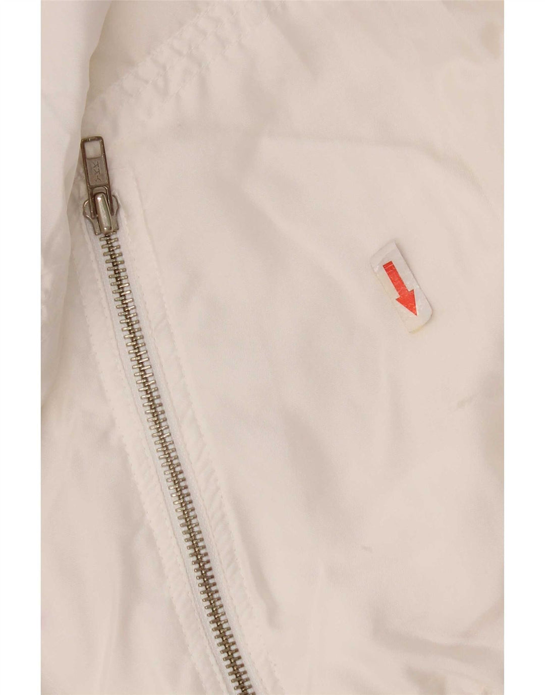 Jaqueta feminina vintage de grandes dimensões, bloco colorido branco pequeno EU 36