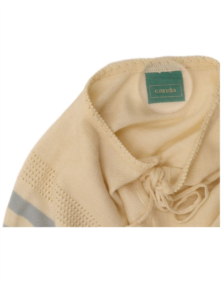 Suéter feminino CANDA com gola redonda e gola redonda EU 44 XL listrado branco