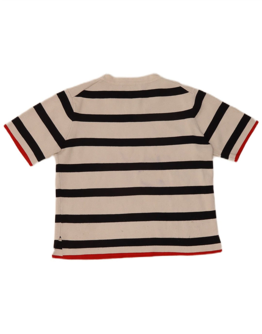 Suéter feminino Zara com gola redonda e gola redonda, listrado branco médio, Reino Unido 12