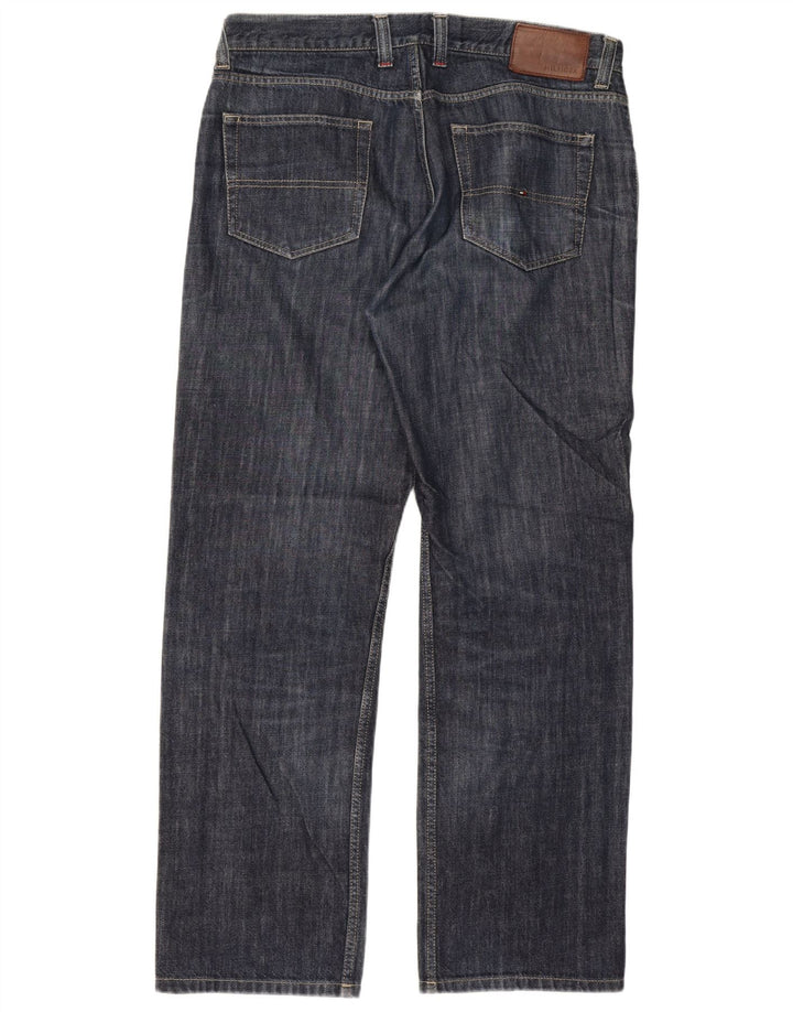 Jeans retos masculinos Tommy Hilfiger W36 L32 algodão azul