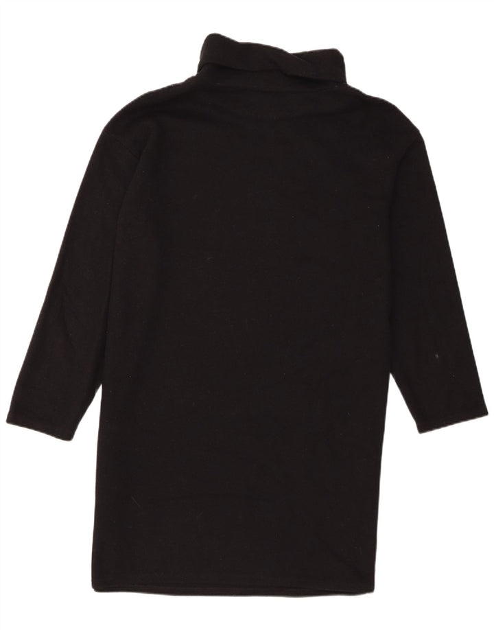 Vestido suéter feminino de manga comprida Marks & Spencer Reino Unido 14 grande poliéster preto