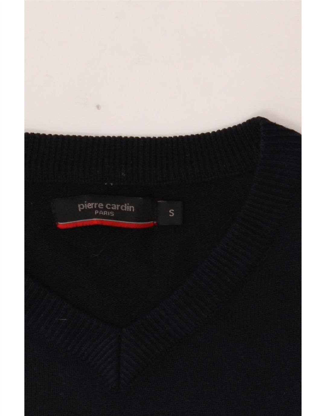 PIERRE CARDIN Suéter masculino com decote em V pequeno azul marinho