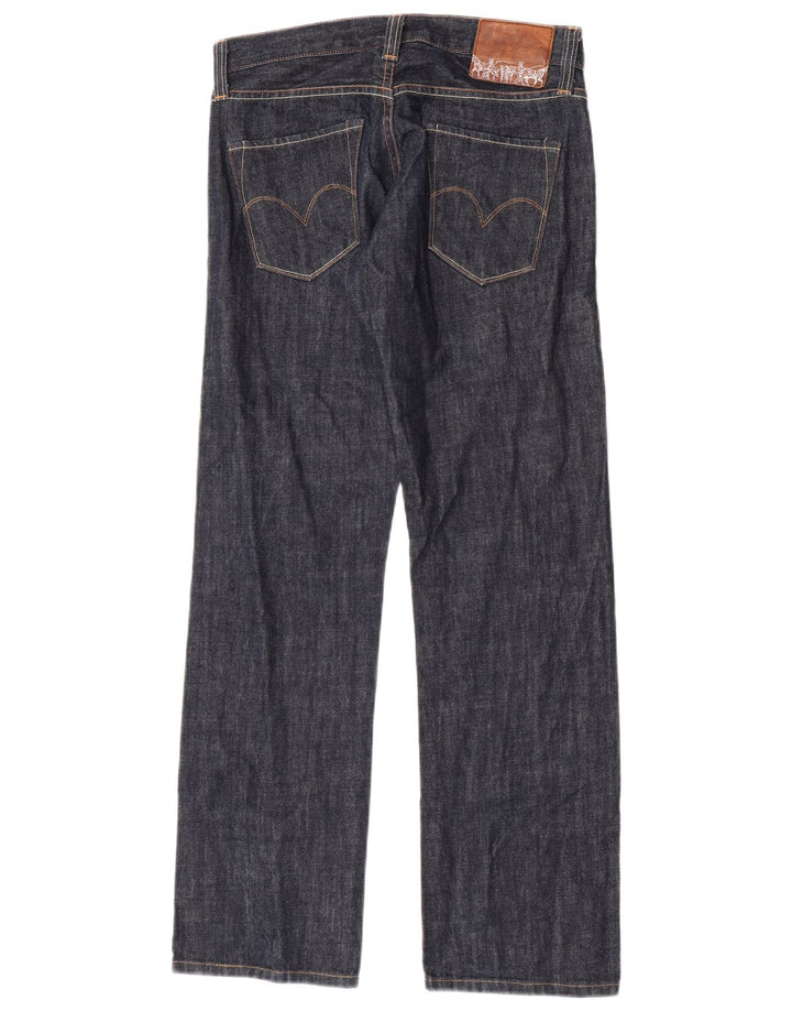 Jeans retos femininos Levi's W30 L31 algodão azul marinho