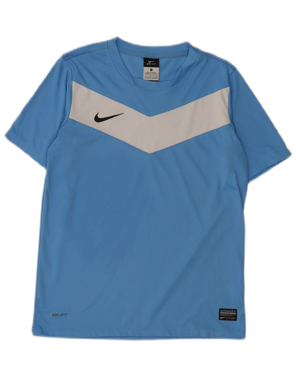 Camiseta Nike Boys Dri Fit Top 12-13 anos grande bloco colorido azul