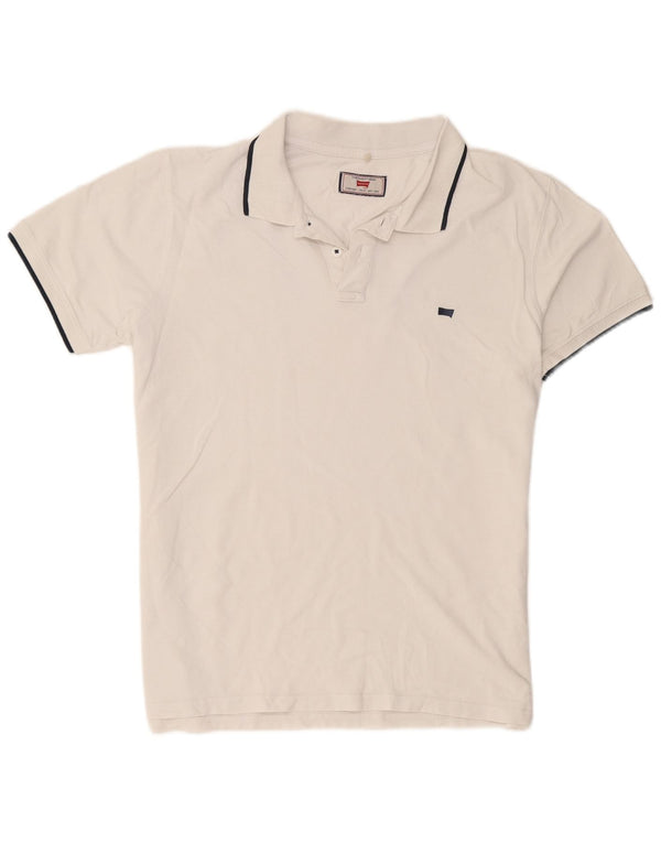 Camisa polo masculina Carrera Regular Fit XL algodão listrado branco