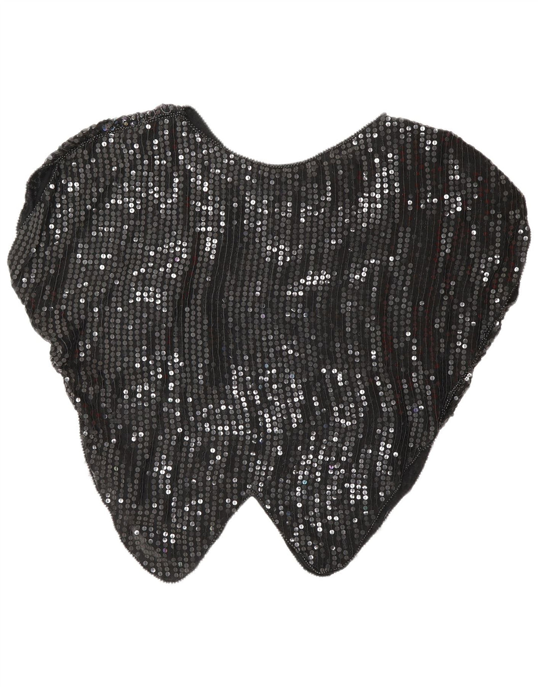 Blusa feminina vintage com lantejoulas batwing top UK 16 grande preto argyle/diamante
