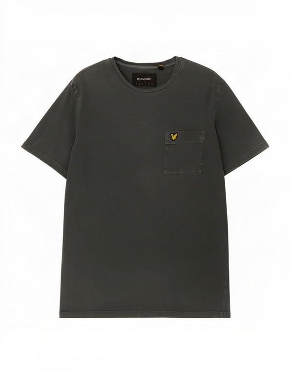 Lyle & Scott Camiseta masculina top pequeno algodão cinza