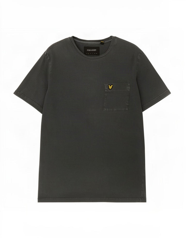 Lyle & Scott Camiseta masculina top pequeno algodão cinza
