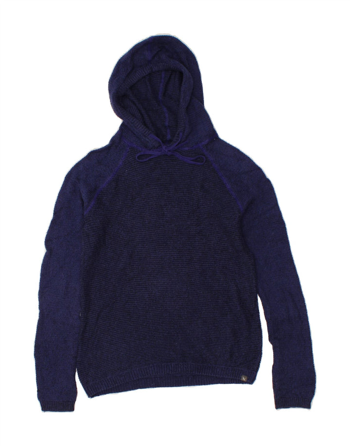 EDDIE BAUER Womens Hooded Jumper Sweater UK 12 Medium Navy Blue Cotton Vintage Eddie Bauer and Second-Hand Eddie Bauer from Messina Hembry 