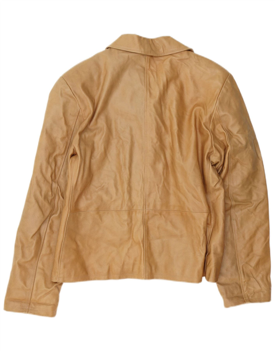 Jaqueta blazer feminina vintage de couro com 5 botões IT 46 grande marrom