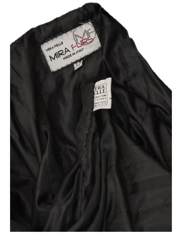 Jaqueta de couro militar masculina MIRA FURS IT 52 XL couro preto