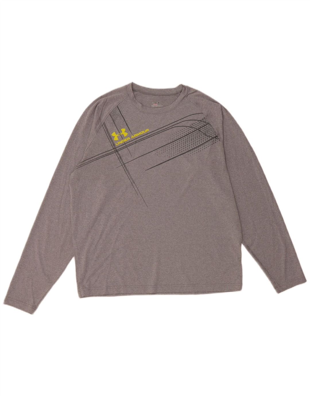 UNDER ARMOUR Masculino Heat Gear Graphic Top Manga Longa Grande Poliéster Cinza