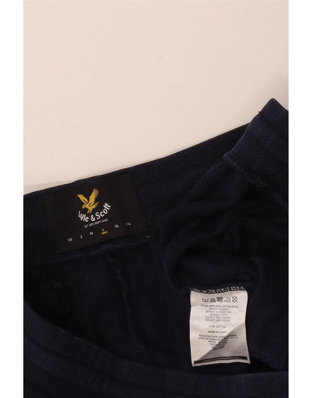 Calça esportiva masculina Lyle & Scott Joggers grande algodão azul marinho