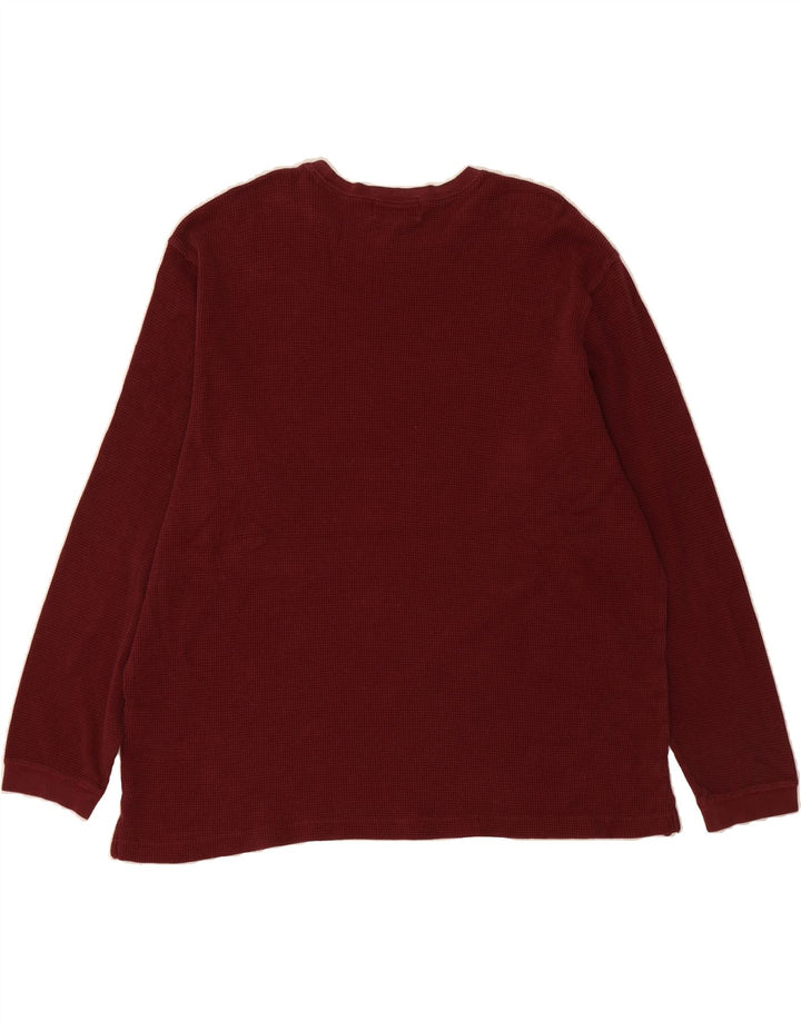 EDDIE BAUER Mens Top Long Sleeve XL Burgundy Cotton Vintage Eddie Bauer and Second-Hand Eddie Bauer from Messina Hembry 