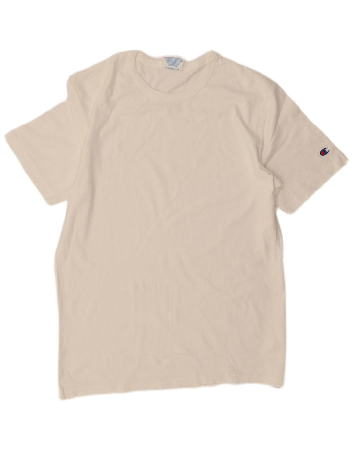 CAMPEÃO Mens Heritage Camiseta Top Médio Algodão Branco