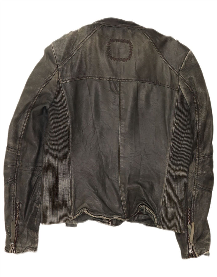 Jaqueta feminina de couro Tigha Racer UK 16 grande cáqui