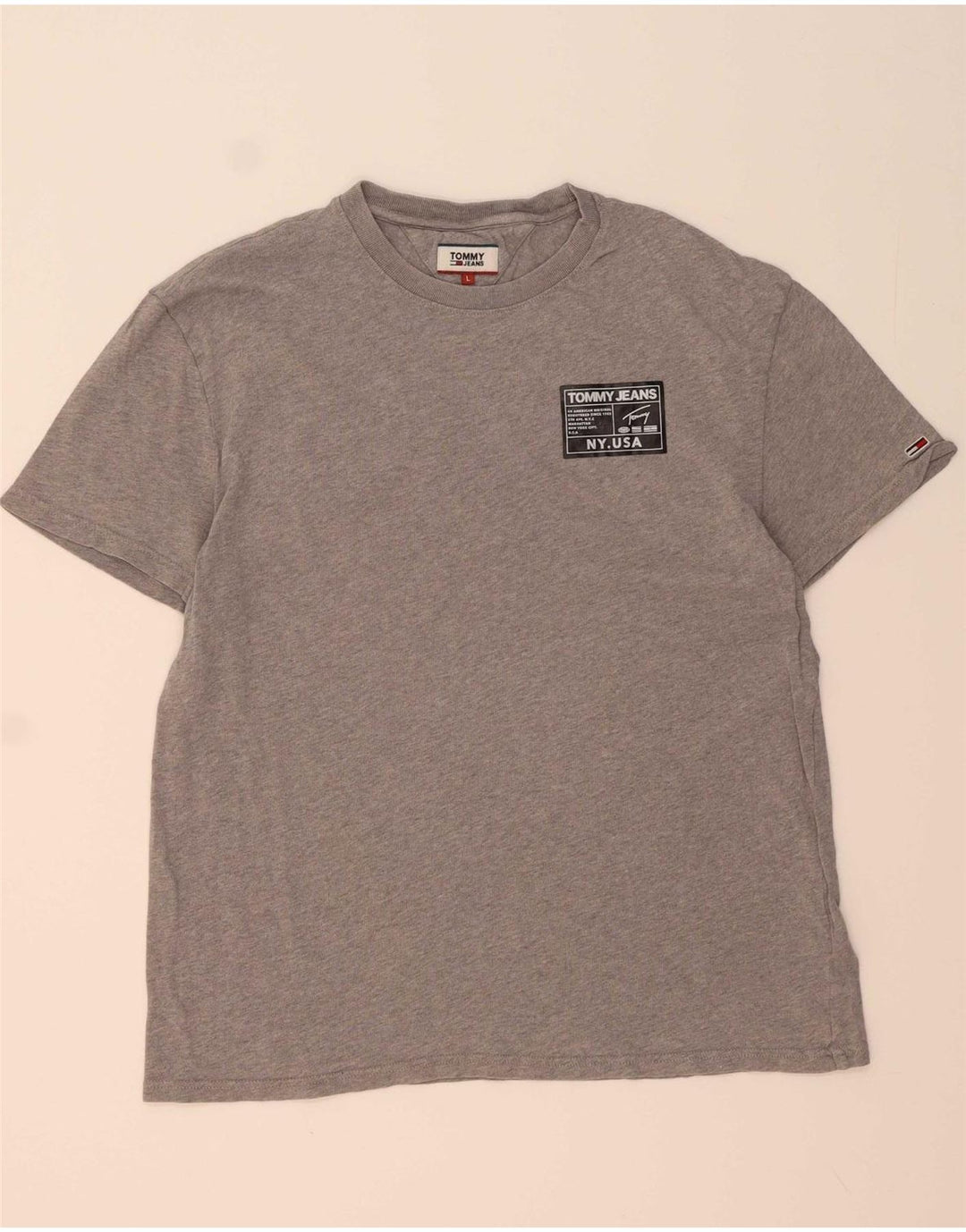Camiseta masculina TOMMY HILFIGER grande algodão cinza