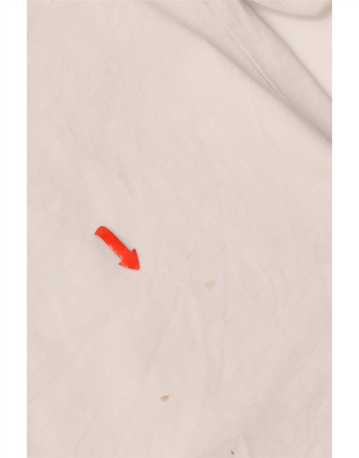 Zara Womens Crop Top Manga Longa Reino Unido 12 Médio Algodão Branco